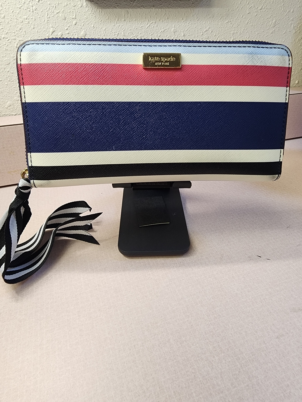 kate spade Laurel Way "Neda" Striped Zip-Around Wristlet